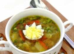 Суп из замороженного зеленого горошка 