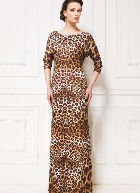Леопардовое платье в пол