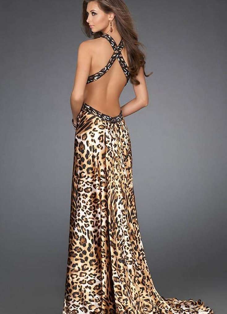 Леопардовое платье в пол