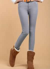 Женские джинсы на флисе