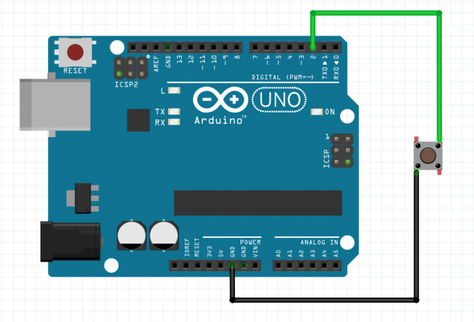 Схема подключения кнопки к Arduino напрямую