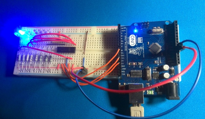 Бегущая волна с помощью Arduino, сдвигового регистра и светодиодов
