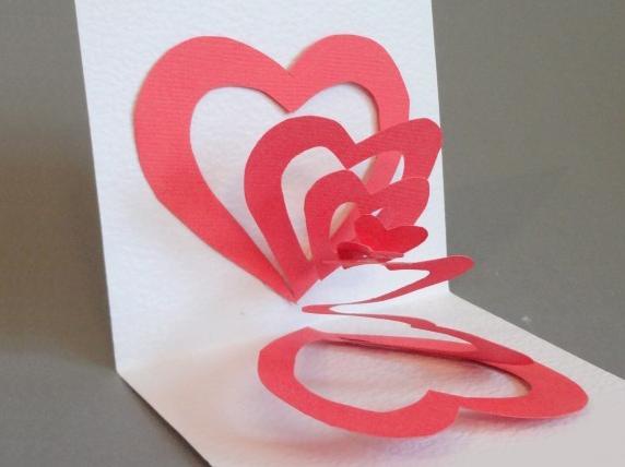 3D открытка "Два сердца"