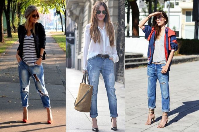 Как стильно носить джинсы-бойфренды      