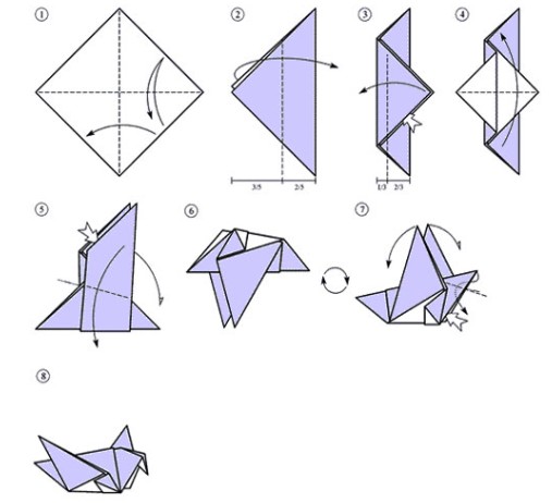 Голубь оригами. Схемы и видео