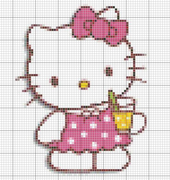 Hello kitty схема. Вышивка крестом Хелло Китти. Хелло Китти вышивка крестом схемы. Hello Kitty вышивка крестиком. Рисунок для вышивки крестом Хелло Китти.