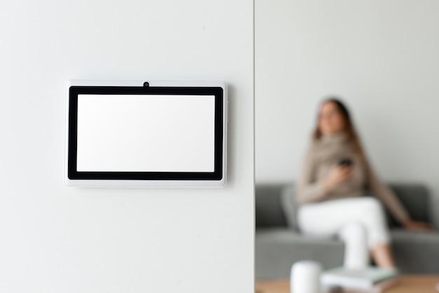 Home automation panel monitor on a wall