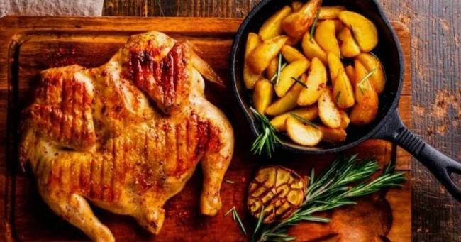 Рецепт курицы-гриль с овощами