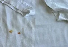 Як вивести плями іржі з одягу гарячим розчином лимонної кислоти